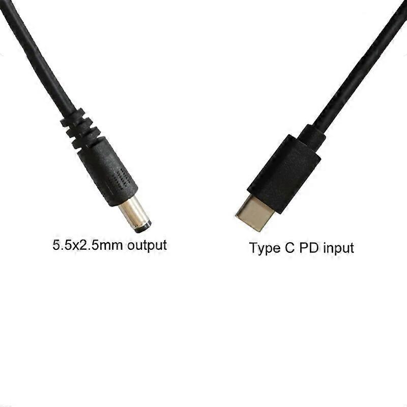 USB C/Type-C PD to 12V 55x25mm Power Cable Converter Cord for LED Light Laptop