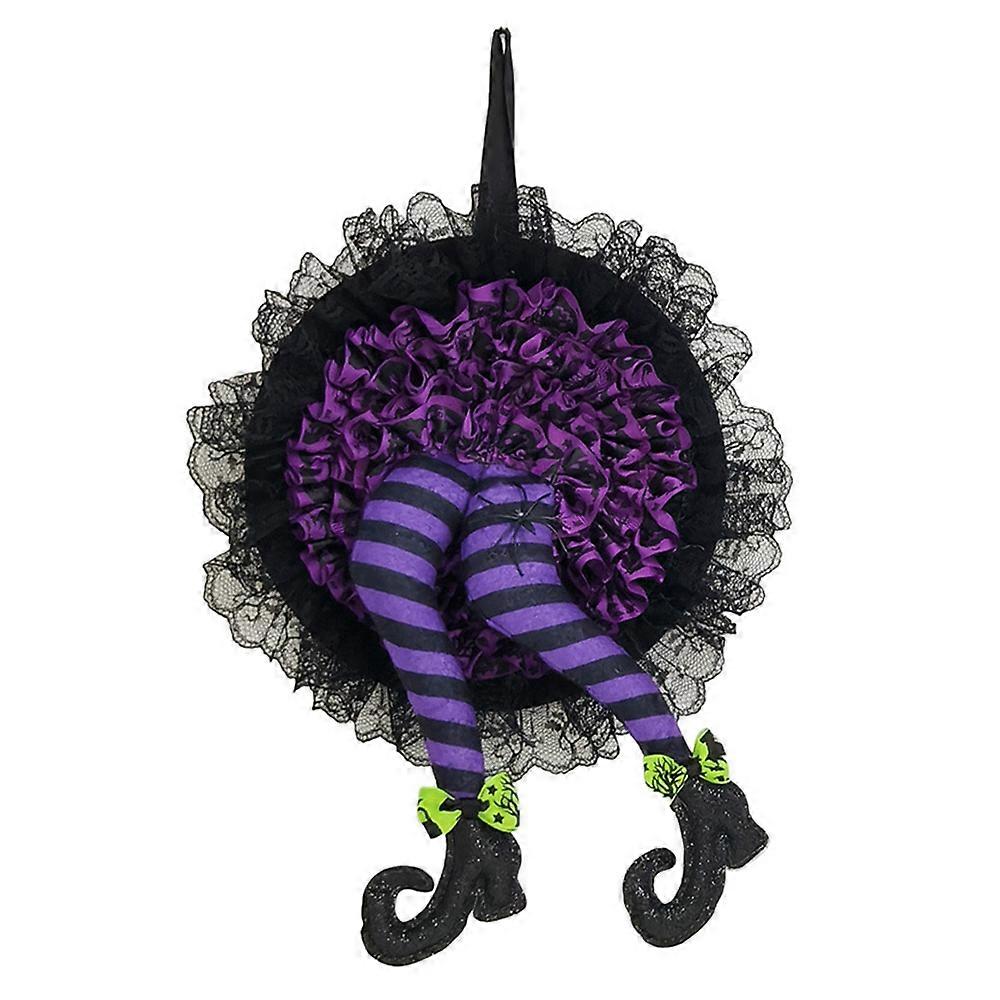 新しいハロウィーンの魔女の足をぶら下げるハロウィーンの魔女の花輪ハロウィーンの装飾のための邪悪なハロウィーンのペンダント