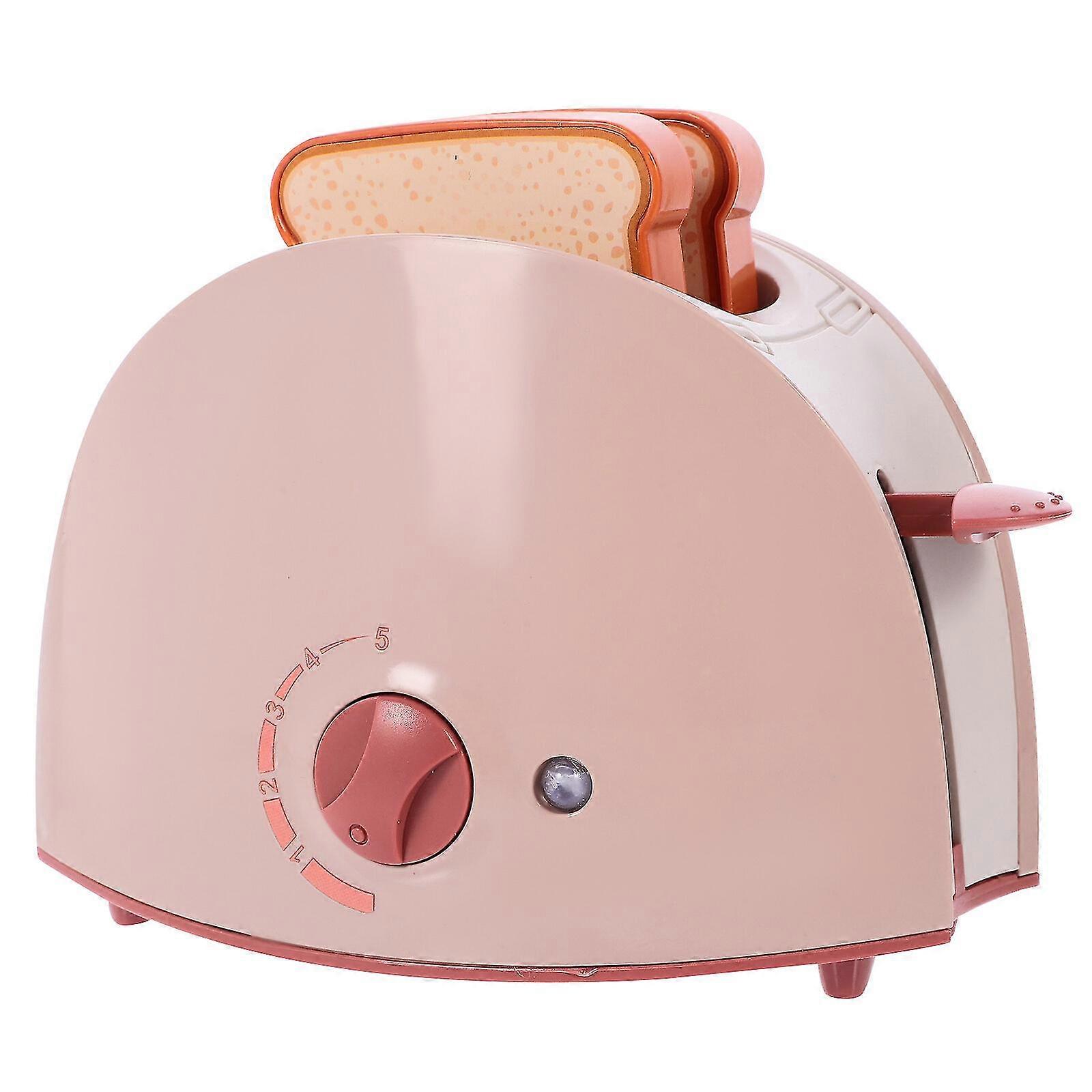 1 Set Simulation Toaster Playset Toddlers Fake Bread Maker Toy Safe Electric Small Toaster Plaything
