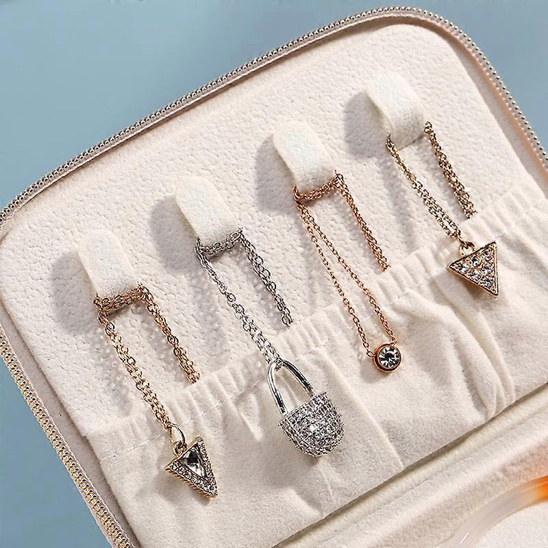 unbrand Boîte à bijoux de voyage avec miroir 3 couches Anneaux Boucles d’oreilles Collier Support Ca