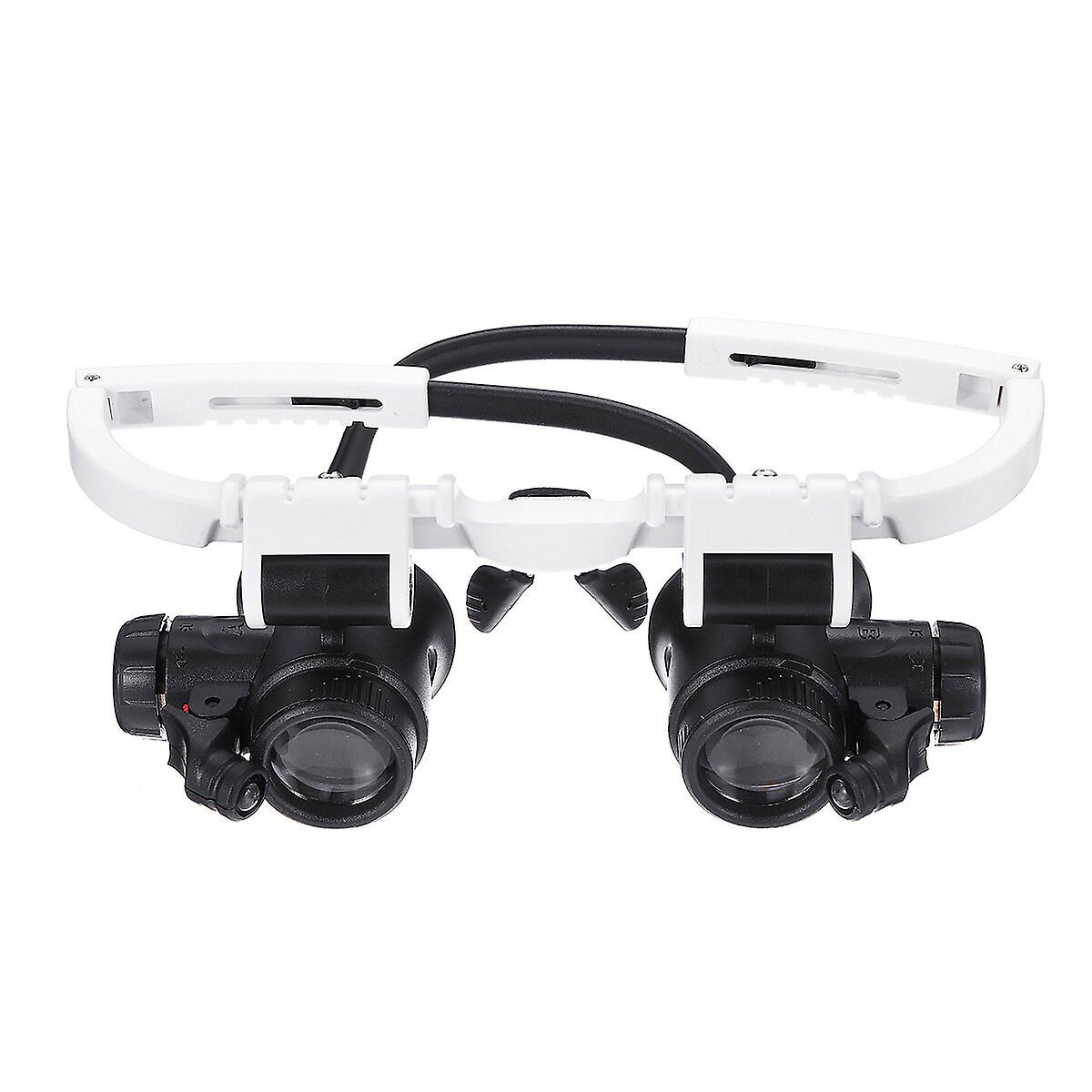 23X Binocular Eyepiece Magnifier Magnifying Glasses Jeweler Watch Repair Kit Adjustable Led Light