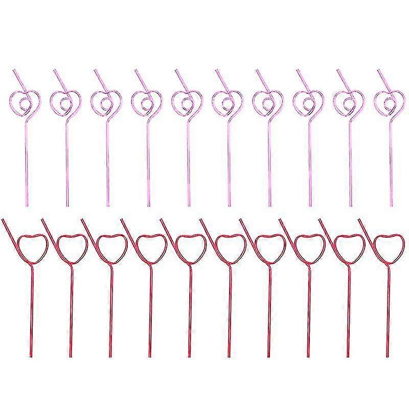 40pcs Herzform Strohhalme