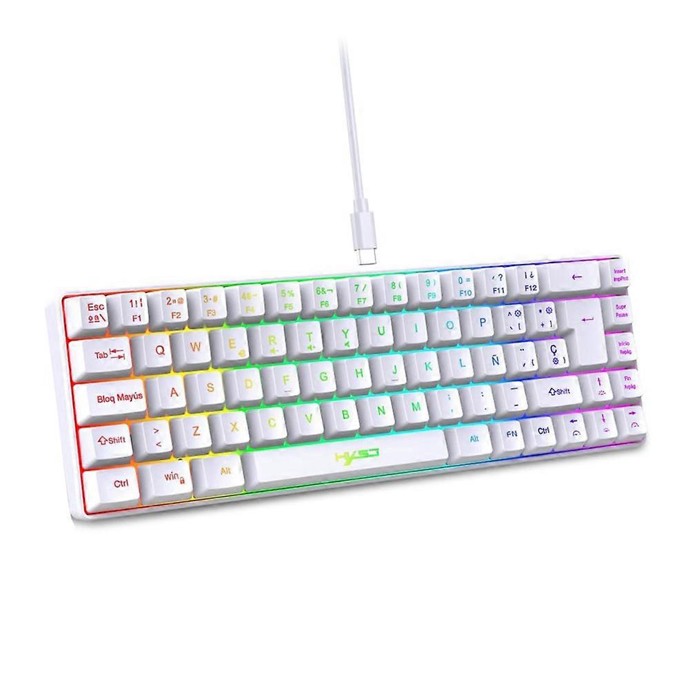 Wired Gaming Keyboard Compact Design 68 Keys Spanish Keyboard A Must-Have Gadget for Office Worker