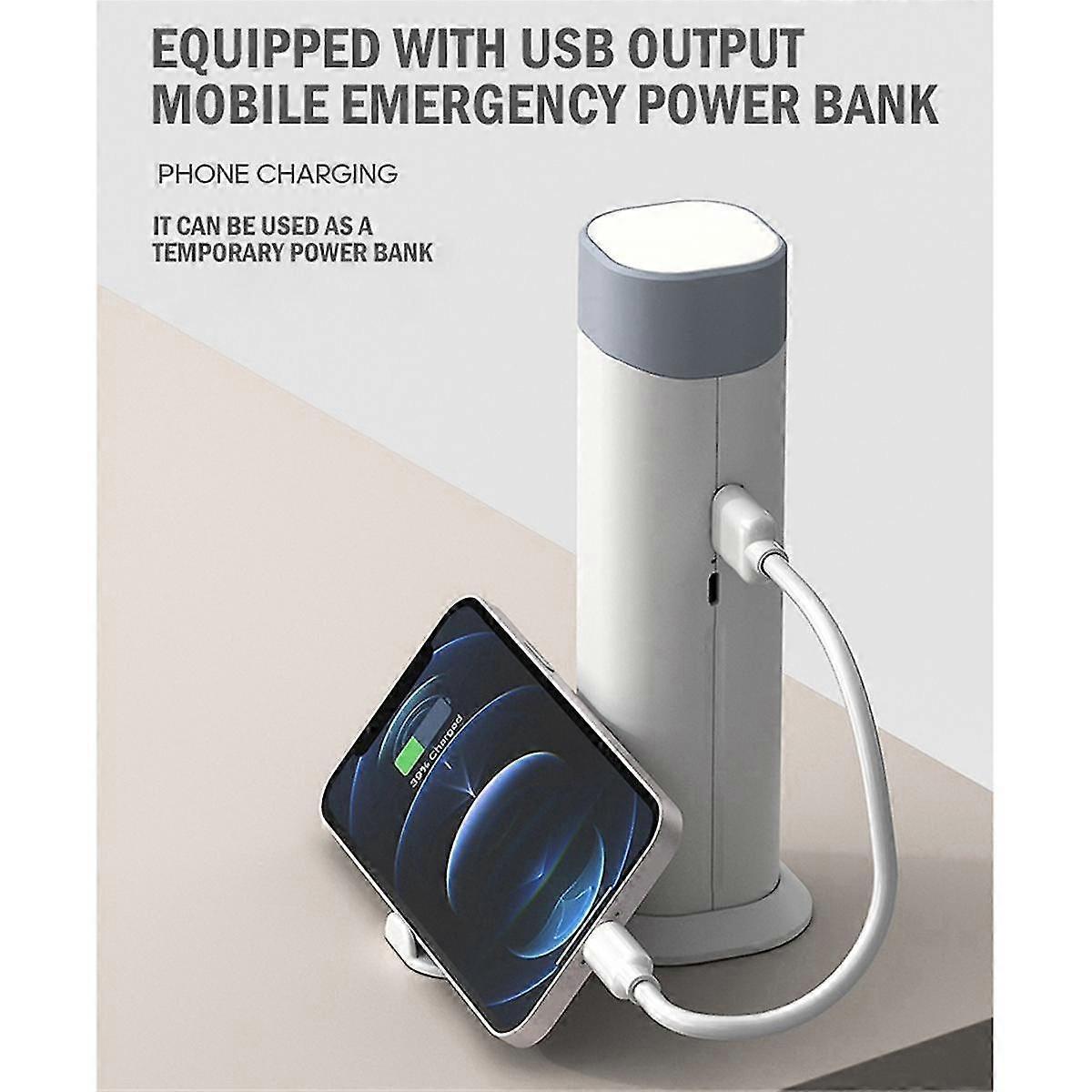 Reading Desk Lamp Flashlight Rechargeable Treasure Multifunction 4000mah Led High Display Eye-care Desk Light,white