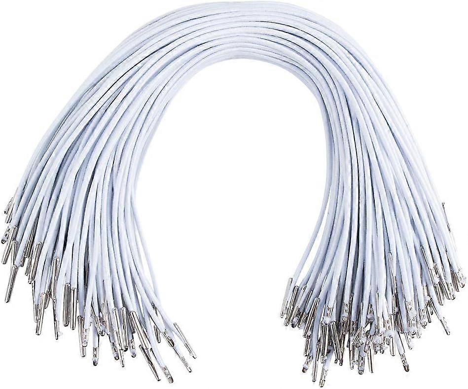 200 Pcs Elastic Barbed Cord 28cm(11")/Piece White Stretch Loop Band with Metal Ends for Masks Hats DIY Sewing Crafts Making