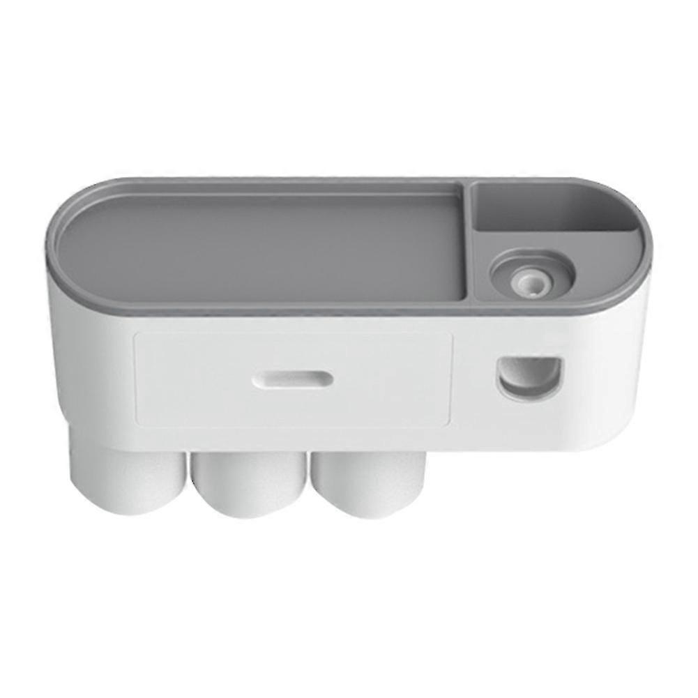 Magnetic Adsorption Inverted Toothbrush Holder Automatic Toothpaste Squeezer Storage Rack Bathroom