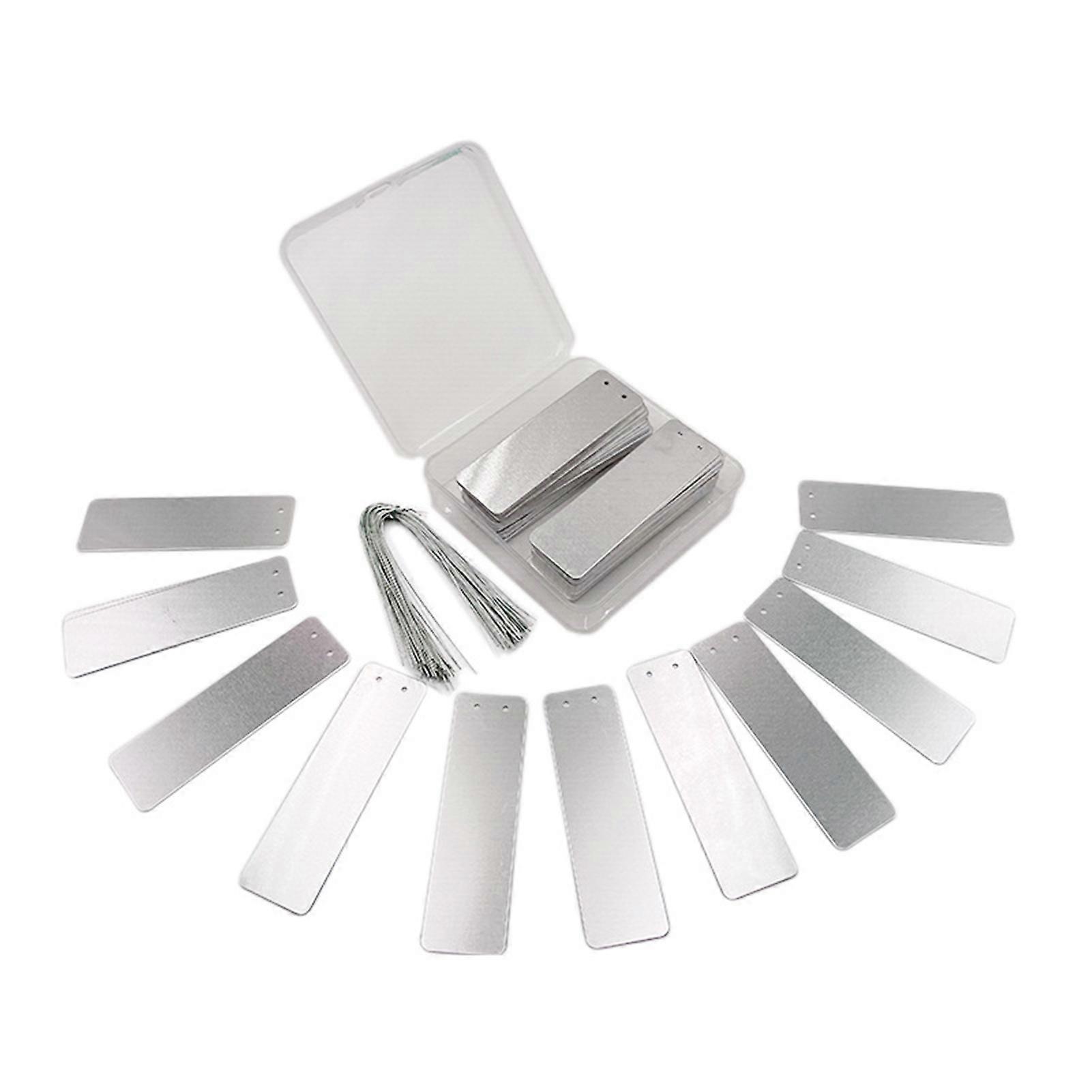 100 Sets Plant Labels Waterproof Smooth to Write Aluminum Double Hole Design Tree ID Tags Garden Supplies KAESI