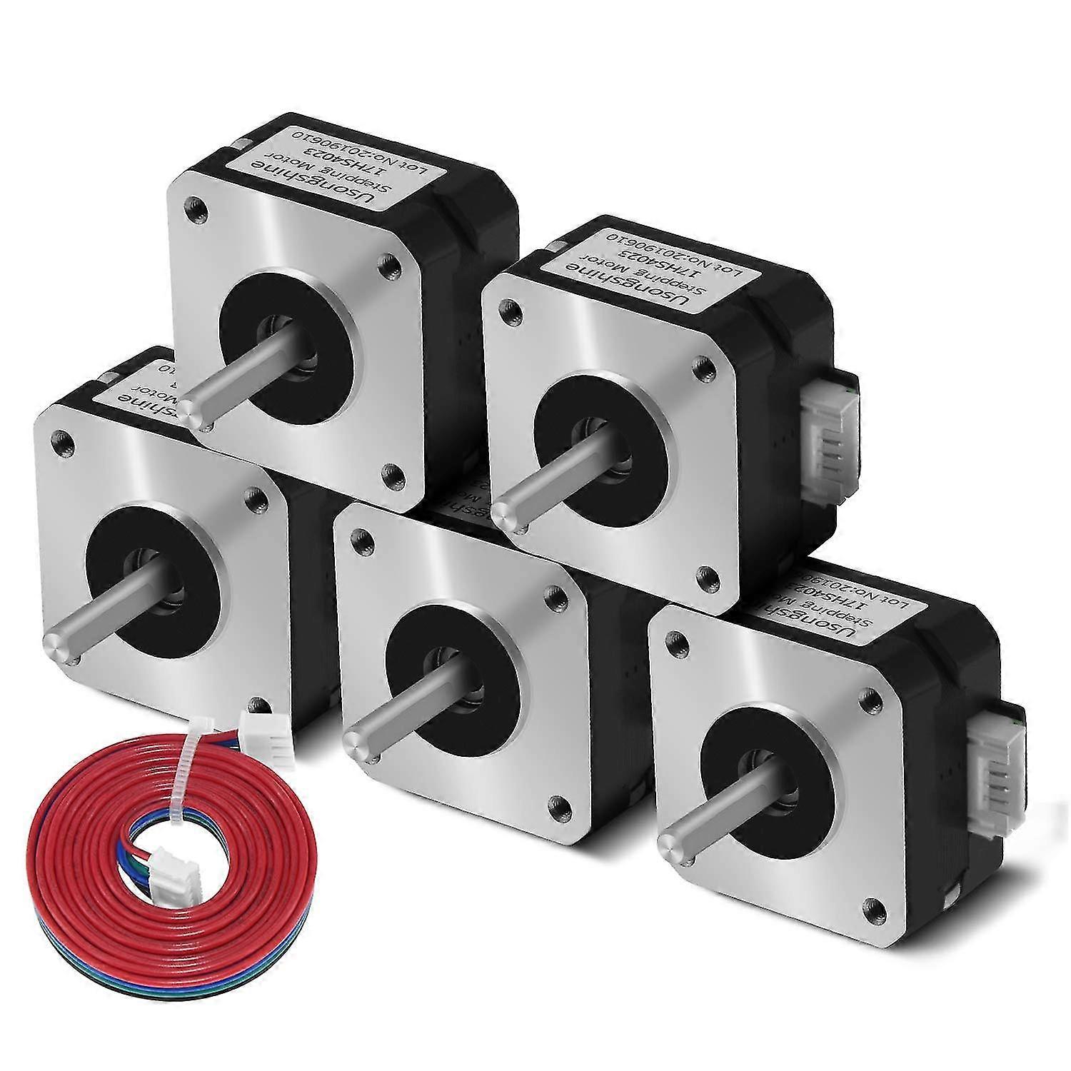 Nema 17 Extruder Stepper Motor Titanium 3d Printer Motor 17hs4023 With Wire (black, 3pcs)