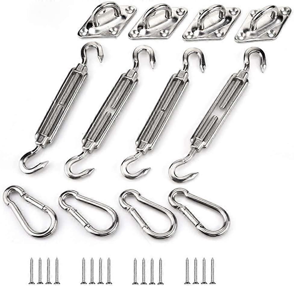 Shade Sail Fixing Kit, Stainless Steel Sun Shade Sail Fixing Kit for Triangle and Square, Rectangle, Sun Shade Sail Fixing Accessories(M5)