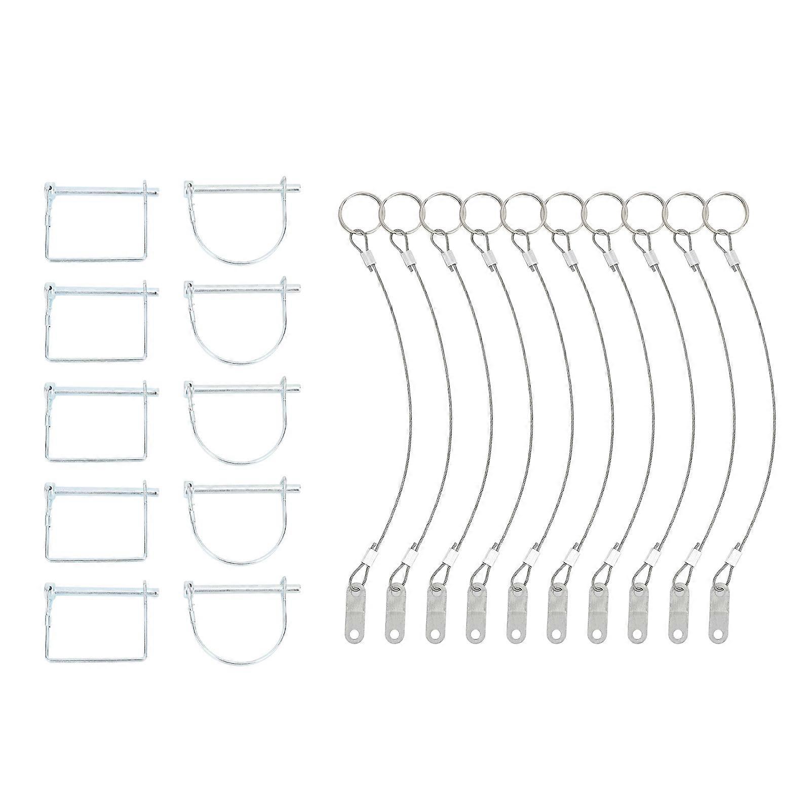 Safety Coupler Pin Set Stainless Steel 6 X 70mm Square D Shape for ATVs UTVs ORVs SUVs Trucks Trailers with Winches