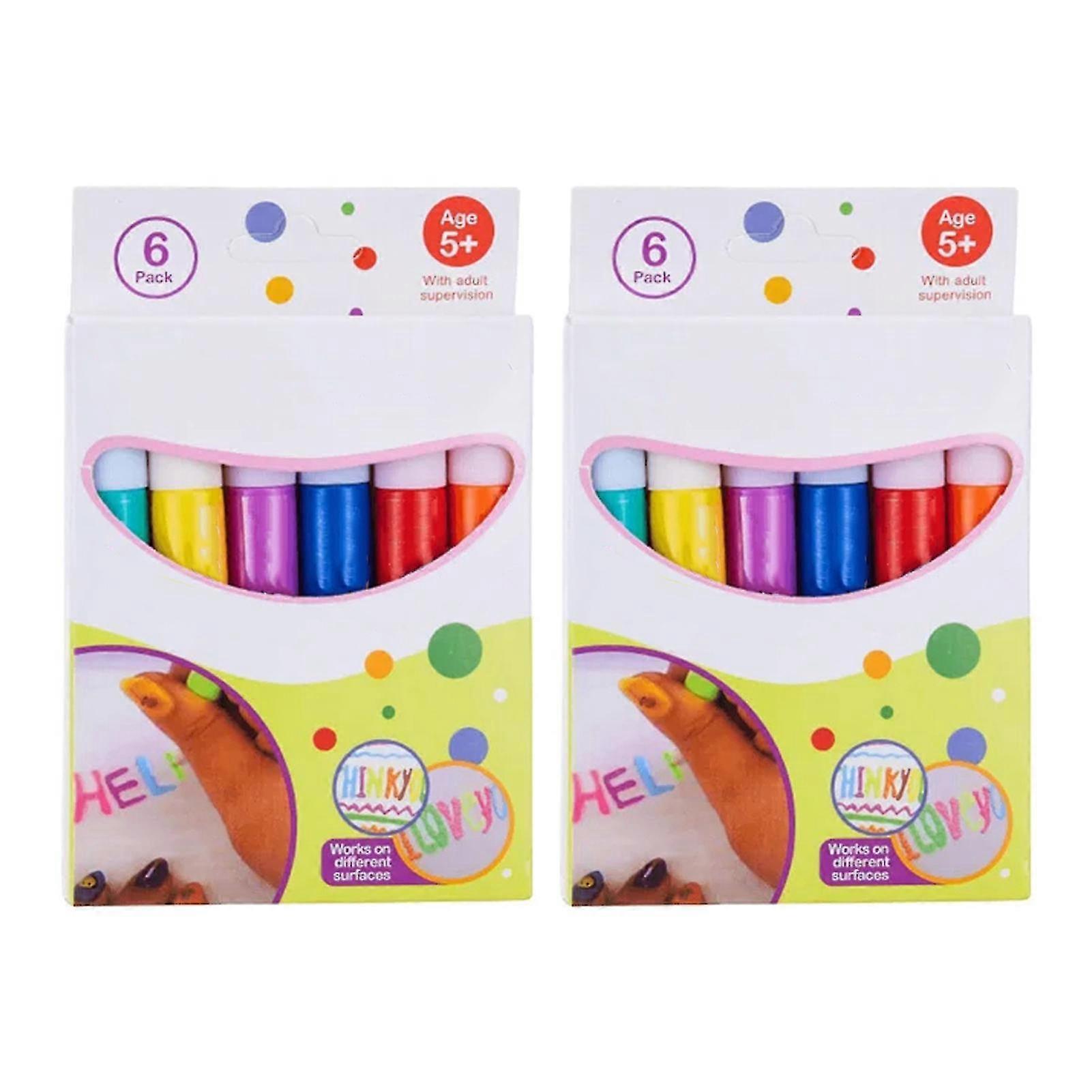 2Pcs DIY Bubble Popcorn Drawing Pens Versatile Usage Compact Size Portable Magic Colour DIY Bubble Popcorn Drawing Pen for Kids