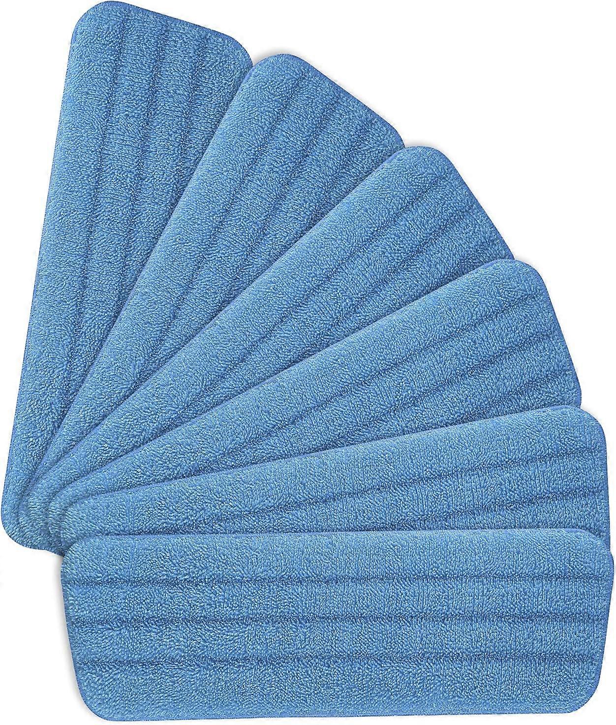 6pcs Mop Pads Replacement, Microfiber Spray Mop Pads for Spray Mops, 16.5"x5.5"inchBlue