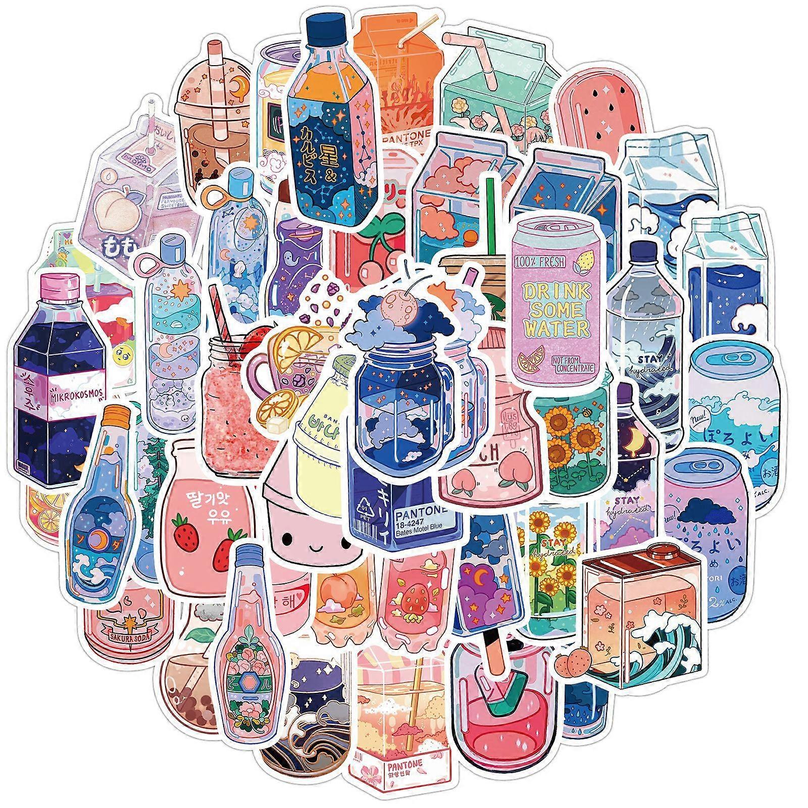 Modieuze Cartoon Drankfles Stickers