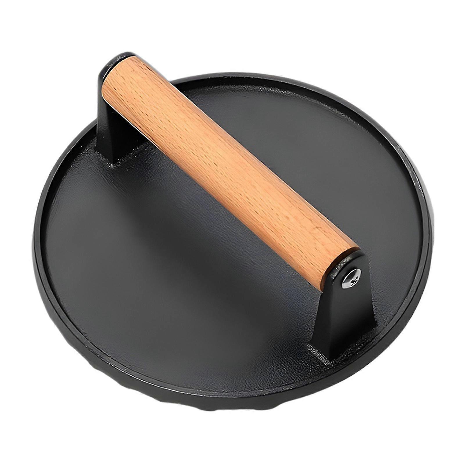 3 in 1 Round And Rectangular Burger Press Heavy Duty Metal Patty Maker with Wood Handle Non-Stick Surface Kitchen Barbecue Tool for Stuffed Burgers Be