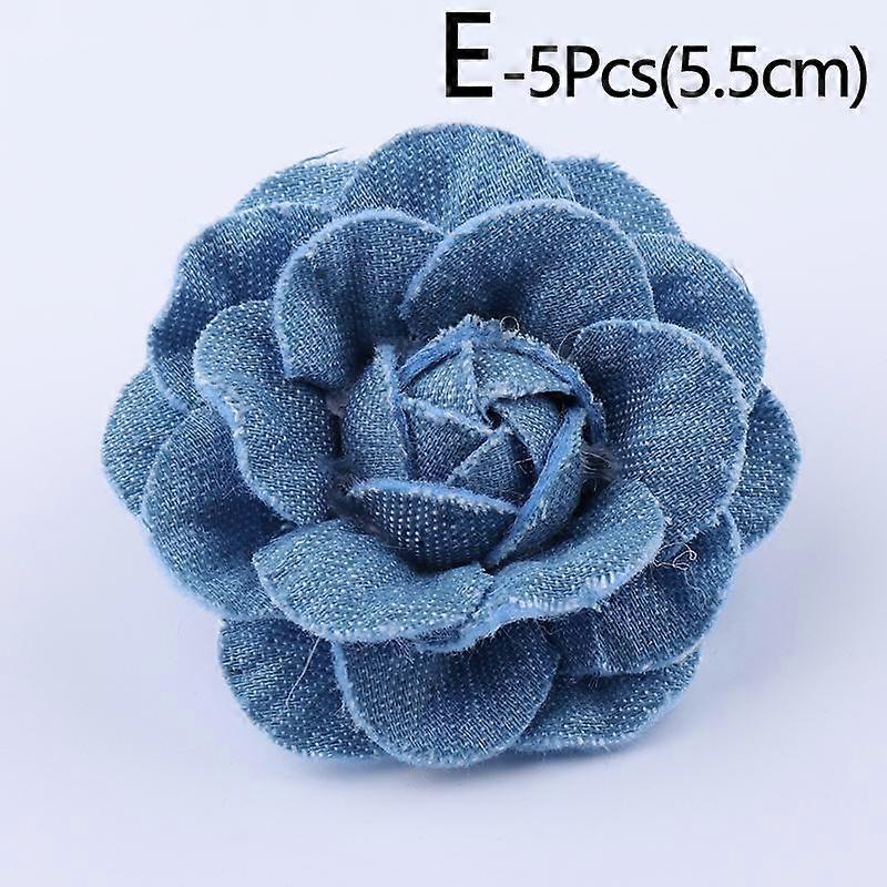 5PCS Multifunction Headwear Decoration Fabric Flowers Denim Clothing Makeing Handmade Crafts