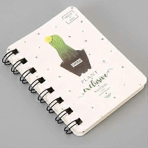 1x A7(8x10.5cm) Size Spiral Notebook, 160 Pages Loose-leaf Notebook Notepad, for Office Supplies(Cactus)