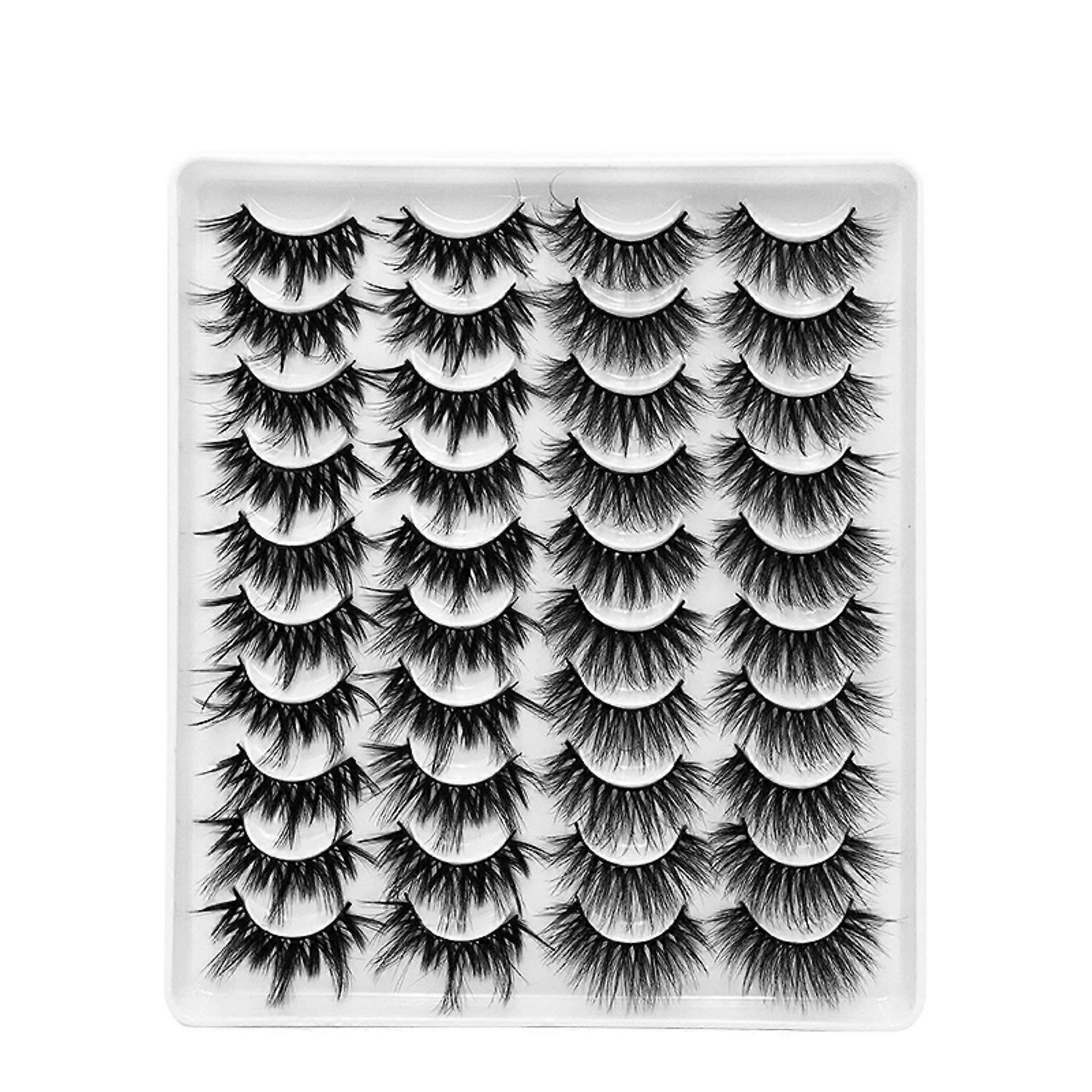 Eyelashes 20 Pairs Of Deep-fried False Eyelashes Multi-layer Thick Cross Mink Eyelashes 8D