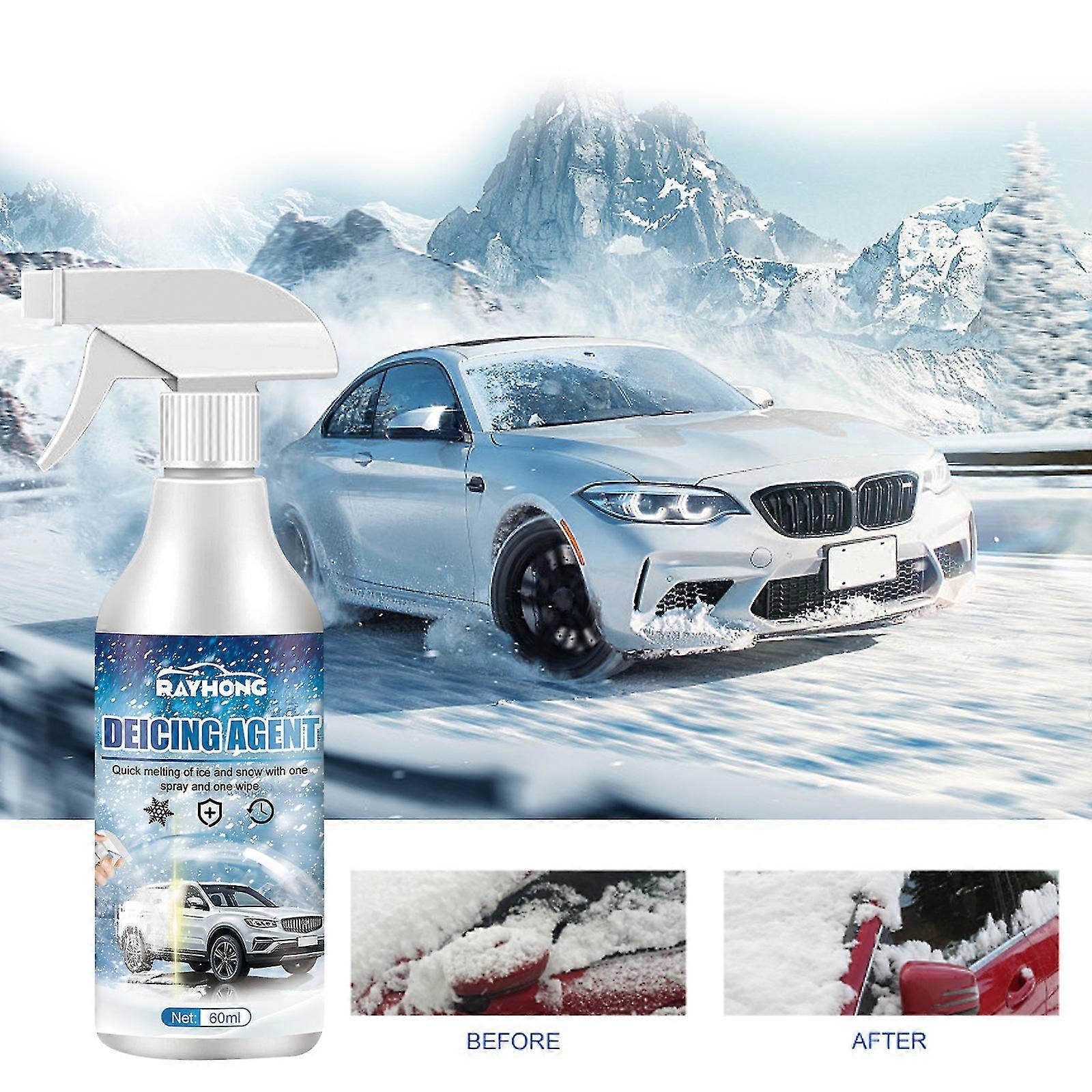 Snow Melting Spray Deicing Agent For Car Windshields, Windows, Mirrors, Windshield Deicer Spray Snow Melting Defrost Liquid For Snow Ice Fast Melting