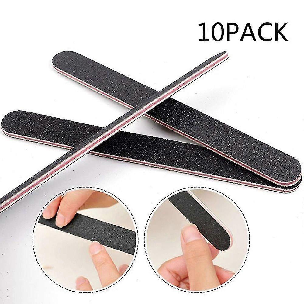 Tırnak Dosyası 10 Adet Profesyonel Çift Taraflı 100/180 Grit Tırnak Dosyaları