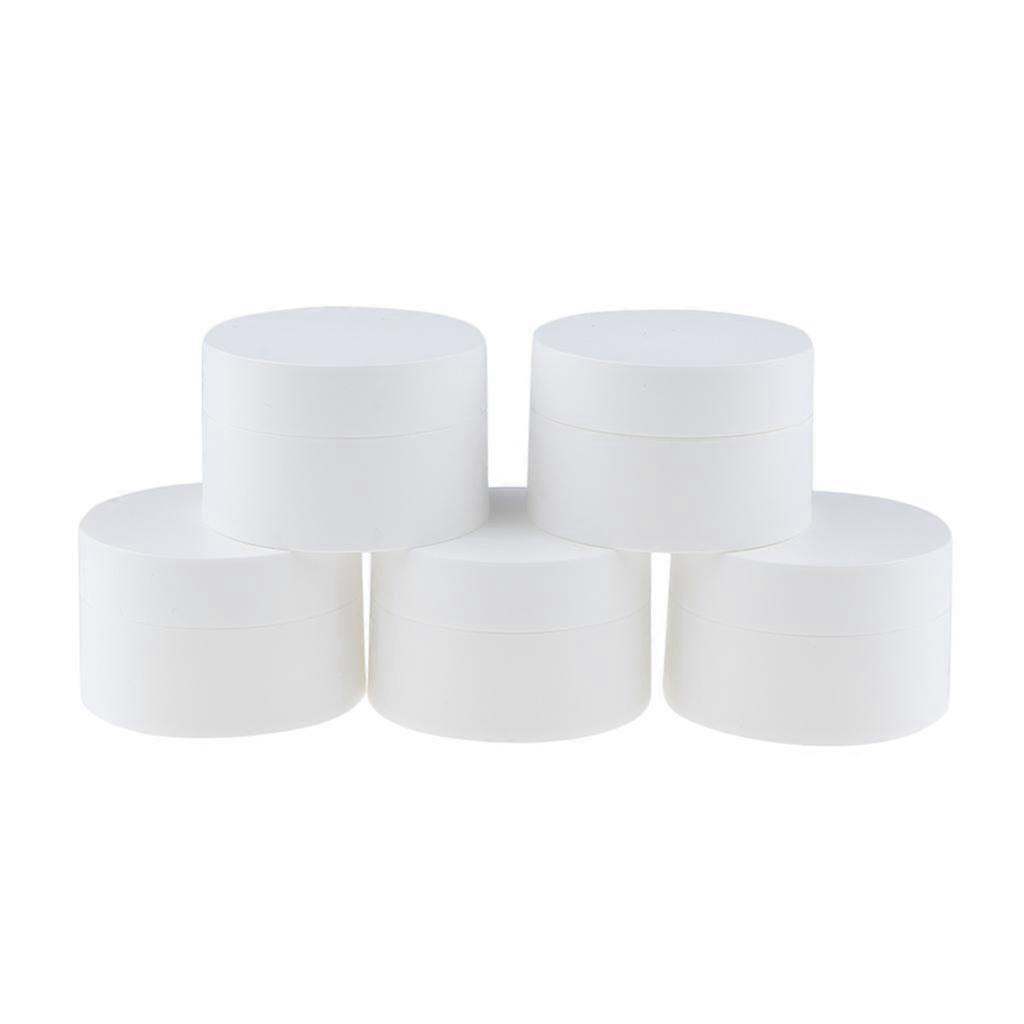 5Pcs Empty Plastic Cosmetic Cream Jars Pots Refillable Makeup Containers 50g