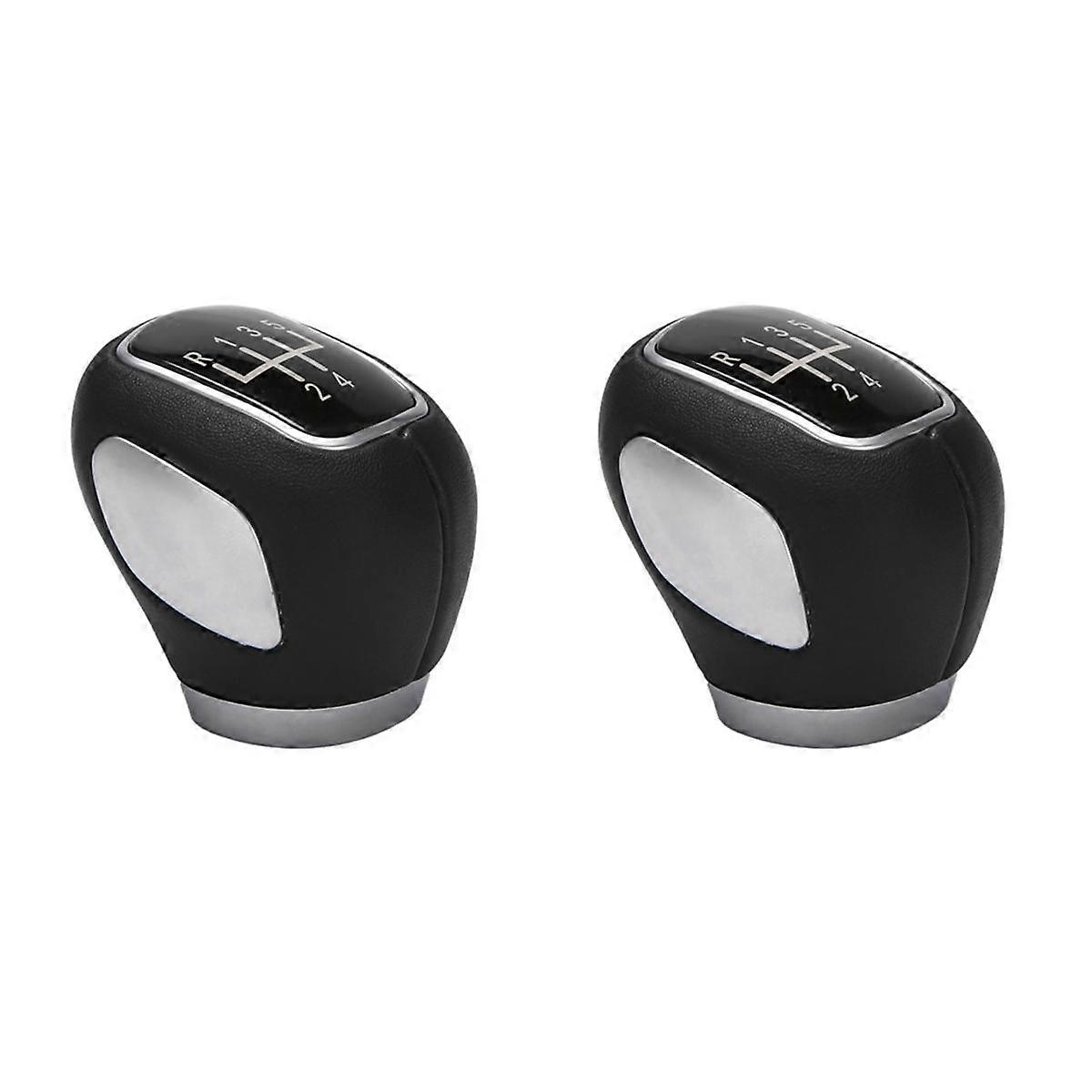 2PCS 5 Speed Manual Gear Shift Knob Shifter Lever Head for 2009-2015