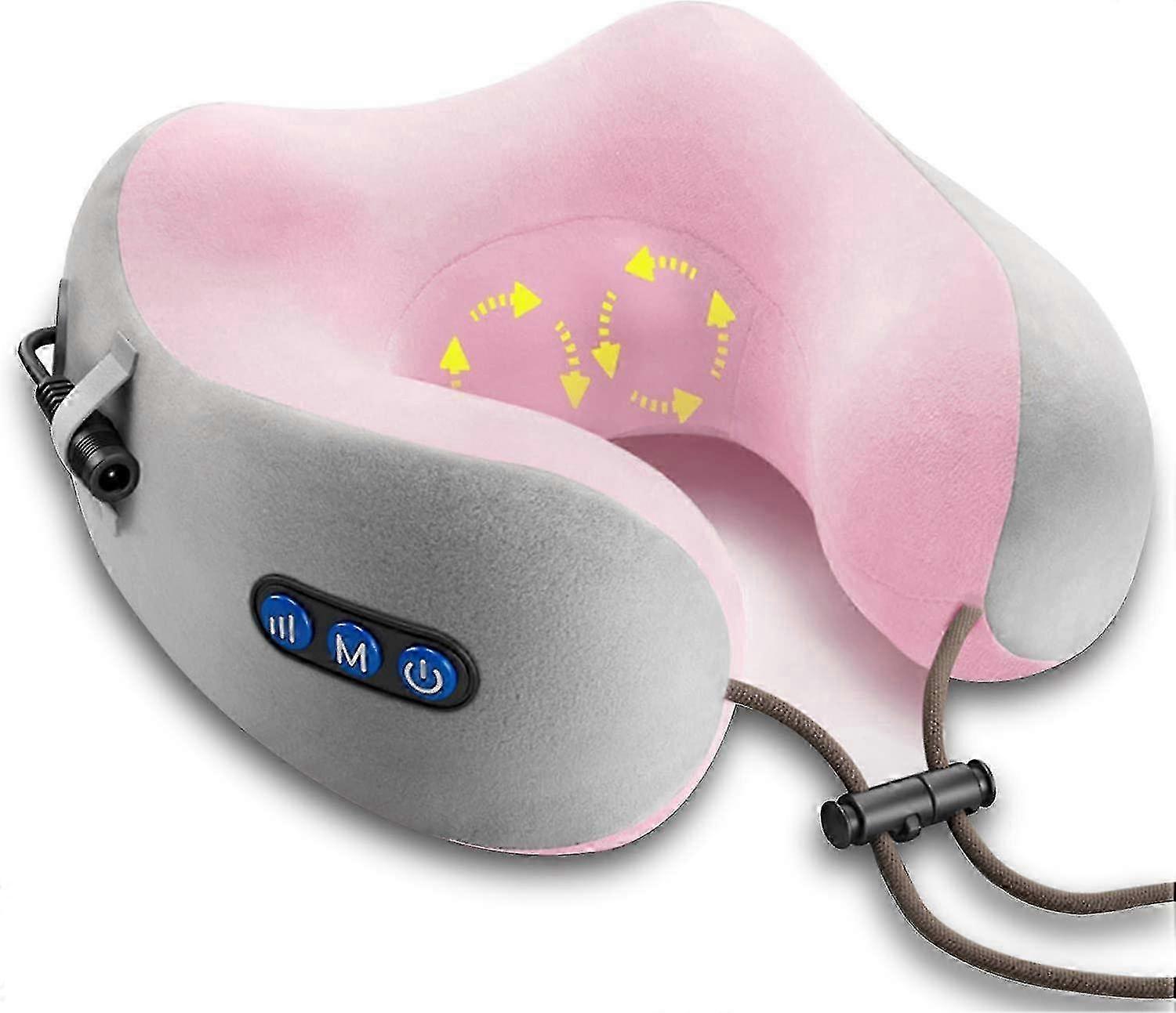 Dww-neck Massager Massage Pillow Cervical Massaging Relieve Muscle Pain U-shaped Massage Pillow For Home, (pink)