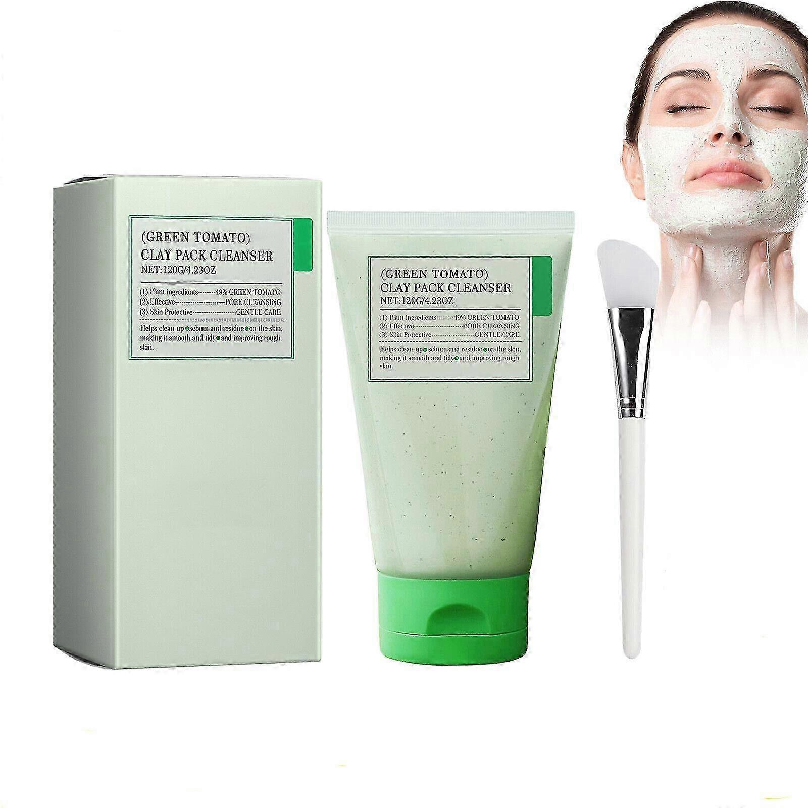 1-3X Green Tomato Clay Mask Pore Cleanser, Purifying with 49% Green Tomato Extr 120g