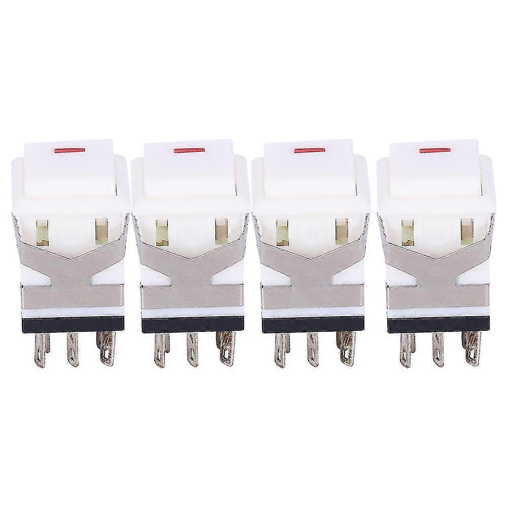 50pcs 8 Pins Reset Push Button Switch with Light Stable Reset Switch Button White24V
