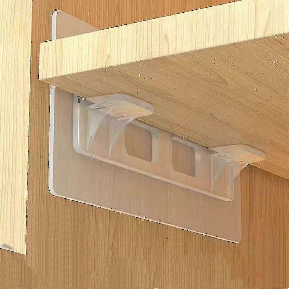 4pcs خزانة الملابس لا تتبع لاصقة طبقة دعم ثقب مجلس الوزراء الحرة التقسيم الطبقات سحب دعم حامل الحامل الحامل