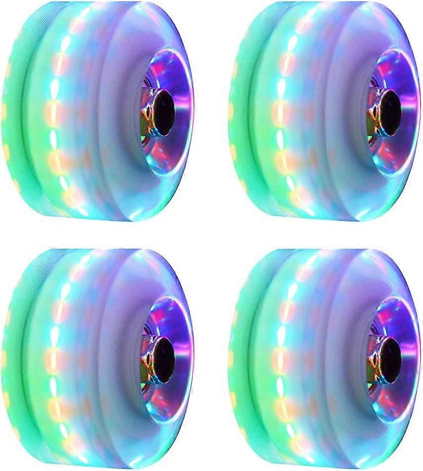 4 light up LED wheels for four wheel skating,5 colors available,roller skate accessories,light up skateboard wheels,adjustable wheels for roller skati