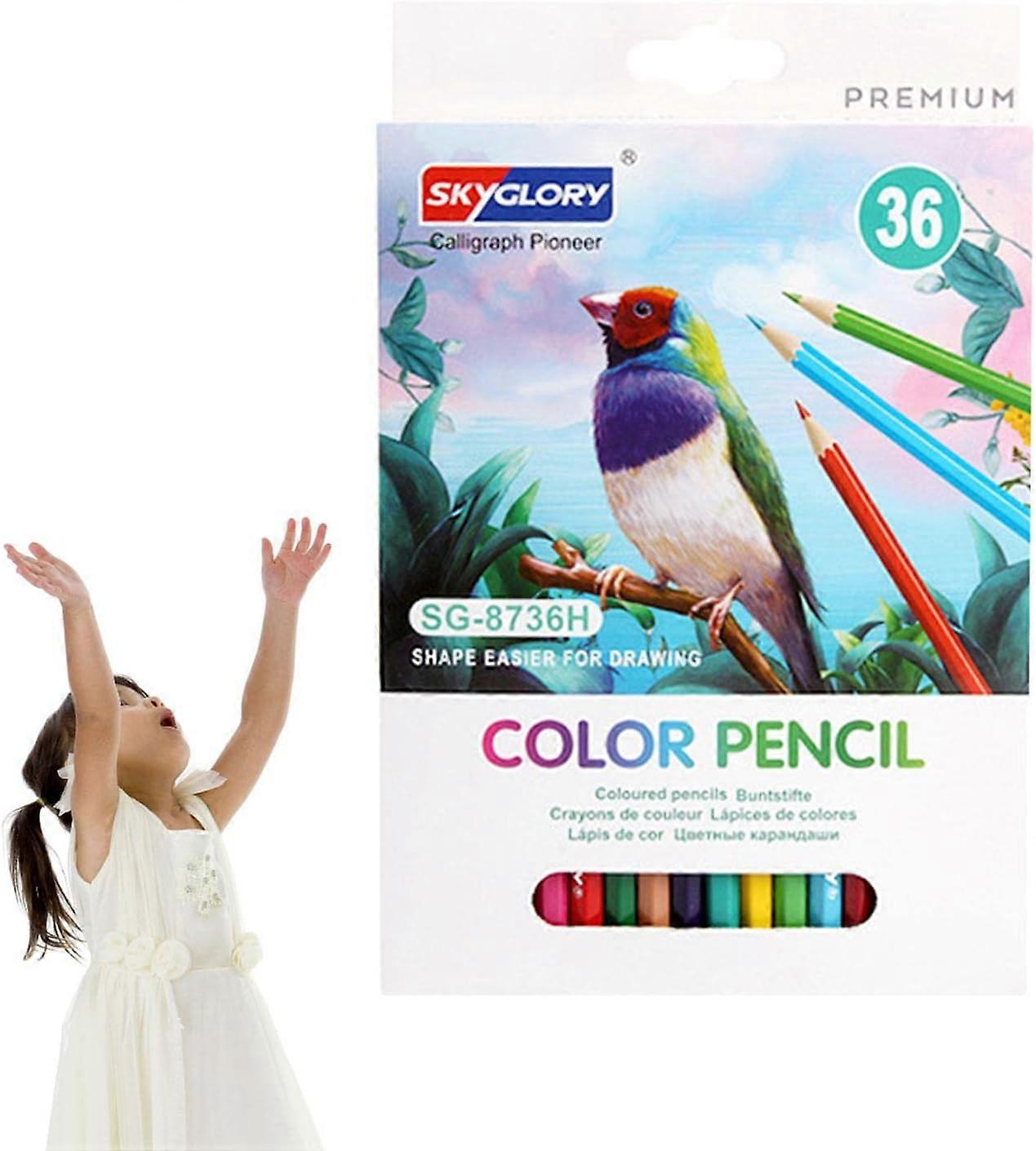 Coloring Pencils Set, Box of Colored Pencils for Classroom, 24 or 36-color Colored Sketch Pencils for Drawing, Coloring, Sketching, and Painting