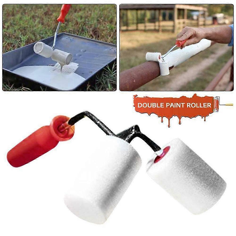 Double Sided Paint Roller Decorative Paint Application Edger Brush Tool Paint Roller Professional Wall Plastering Tool