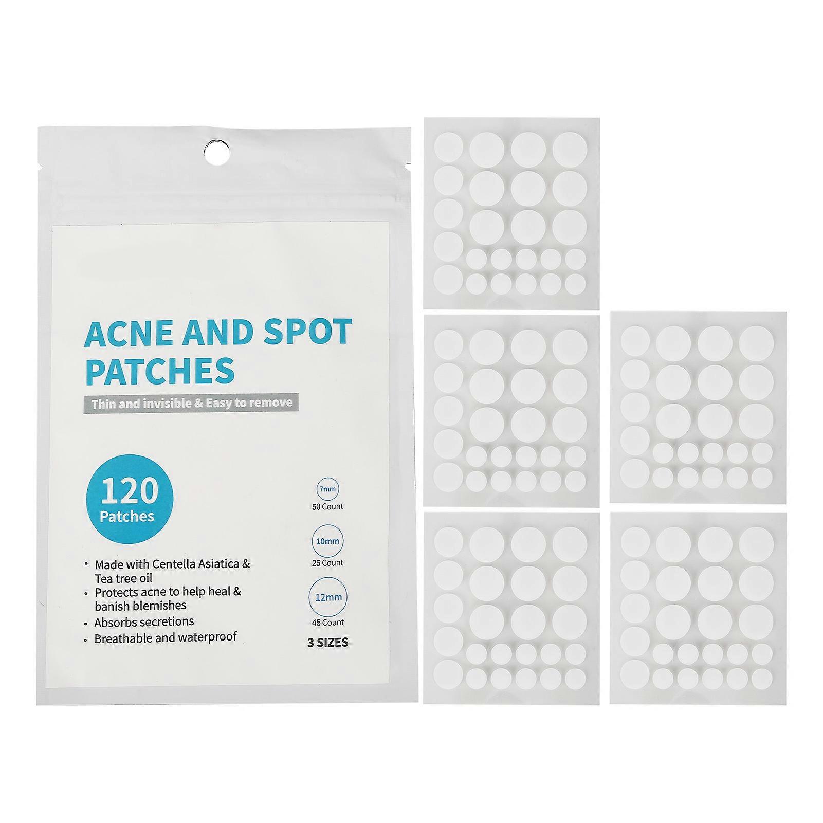 120pcs Acne patch Pimple Patch Waterproof Lightweight Full Cover Concealing Ultra Thin 3 Size Spots Cover Patch