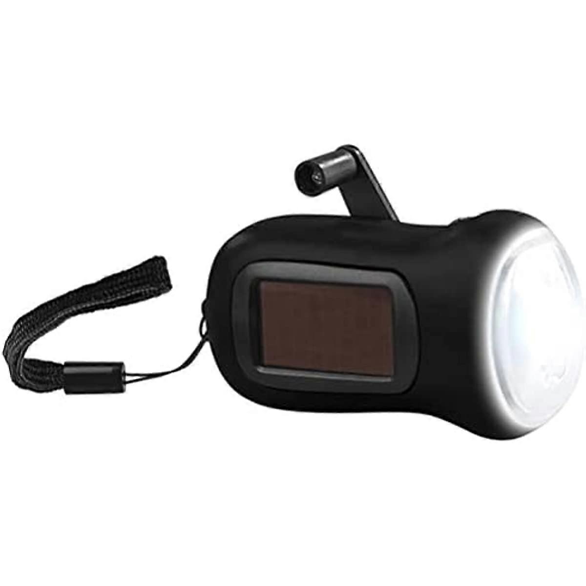 PAIQIU Hand Crank Torch Solar Dynamo Torch Emergency LED Flashlight Wind Up Solar Rechargeable Torch Outdoor Portable Manual Flashlight with Hook Rand