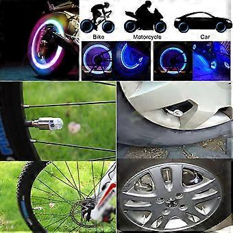 2/4Pcs Bunte Motorrad Radfahren Rad Auto Reifen Ventilkappen LED Auto Laterne Speichen Nabe Reifen Lampe Radkappen Luftdüse Lampe