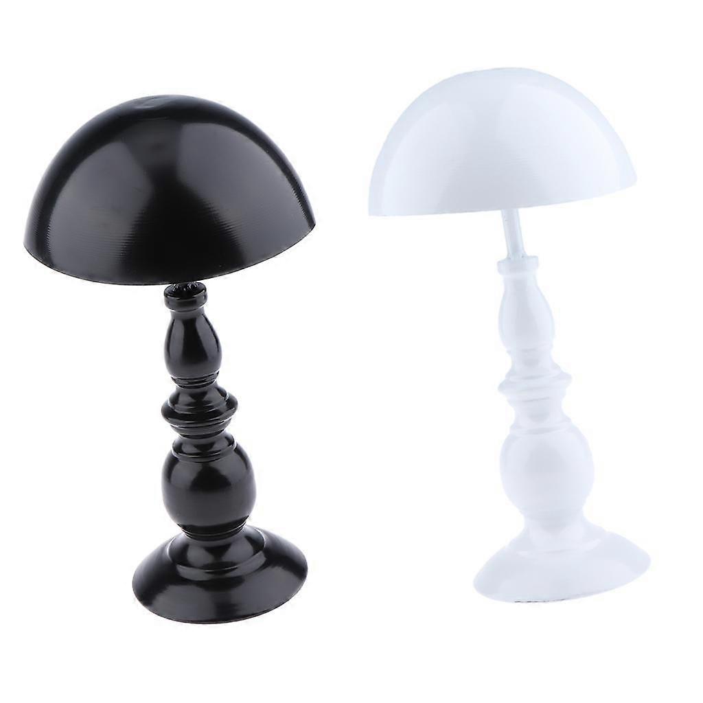 2pcs Metal Hat Stands Display, Freestanding (Black, White)
