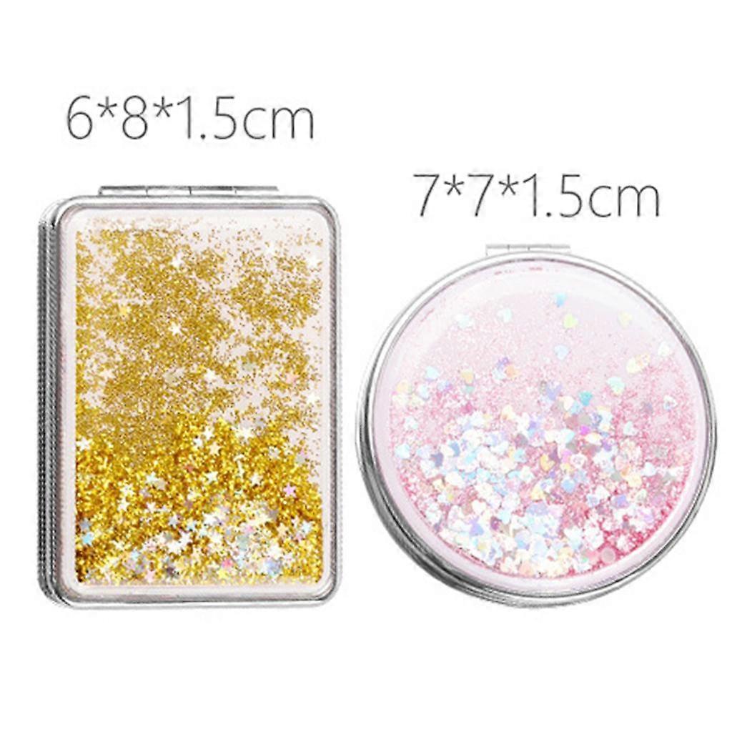 8x Double Side Folding Compact Mirror Portable Travel Mini Makeup Vanity Mirror