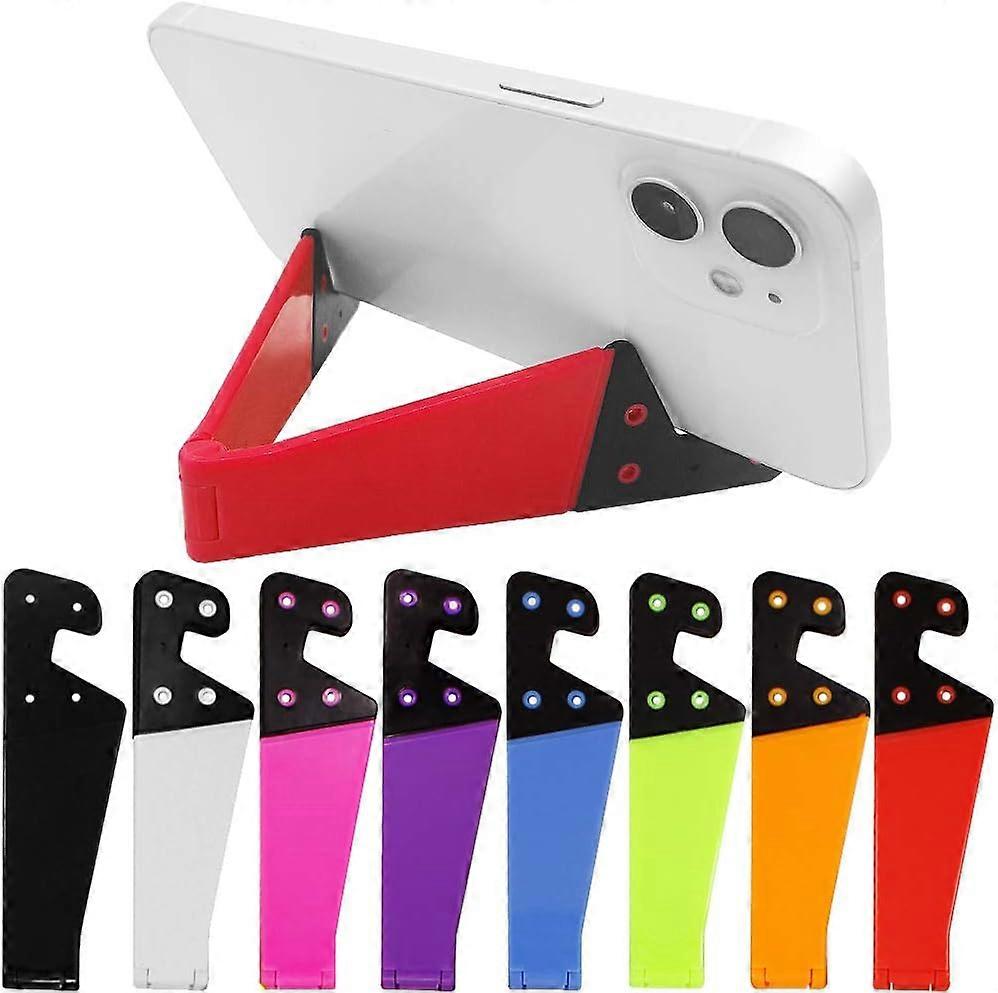 8 PCS Universal Pocket-Sized Colorful Portable Foldable V Model Mobile Phone Holder,8 colors