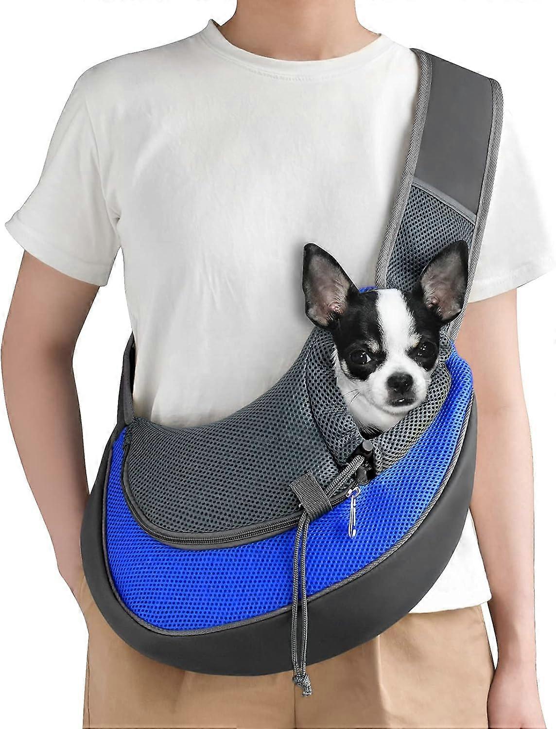 Cuby Pet Sling Carrier for Small Dogs Cats,Drawstring & Zipper Security Hook Triple Designs