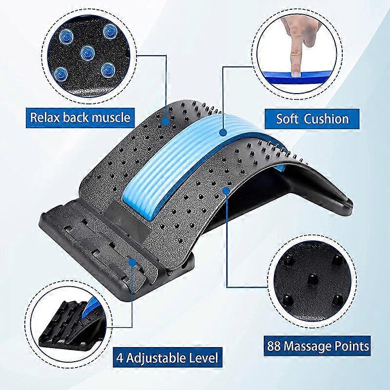 Posture Corrector Stretcher Fitness Lumbar Support For Pain Relief Back Stretching Device Multi-level Adjustable Back MassagerBack & Lumbar Support Cu
