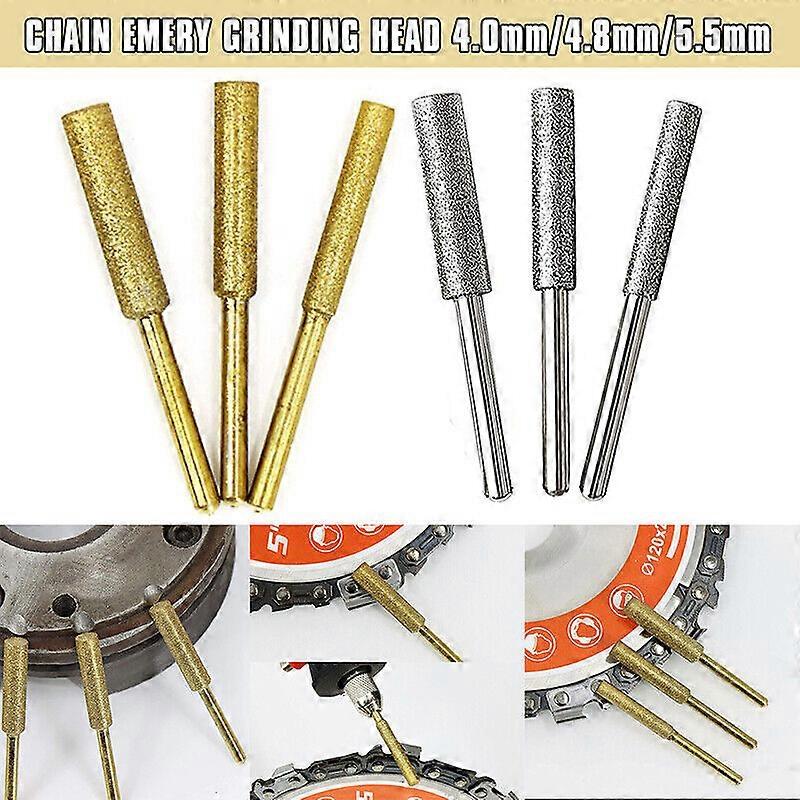 Diamond Chainsaw Sharpener Burr 4/4.8/5.5mm Grinder Chain-Saw-Drill Sharpener