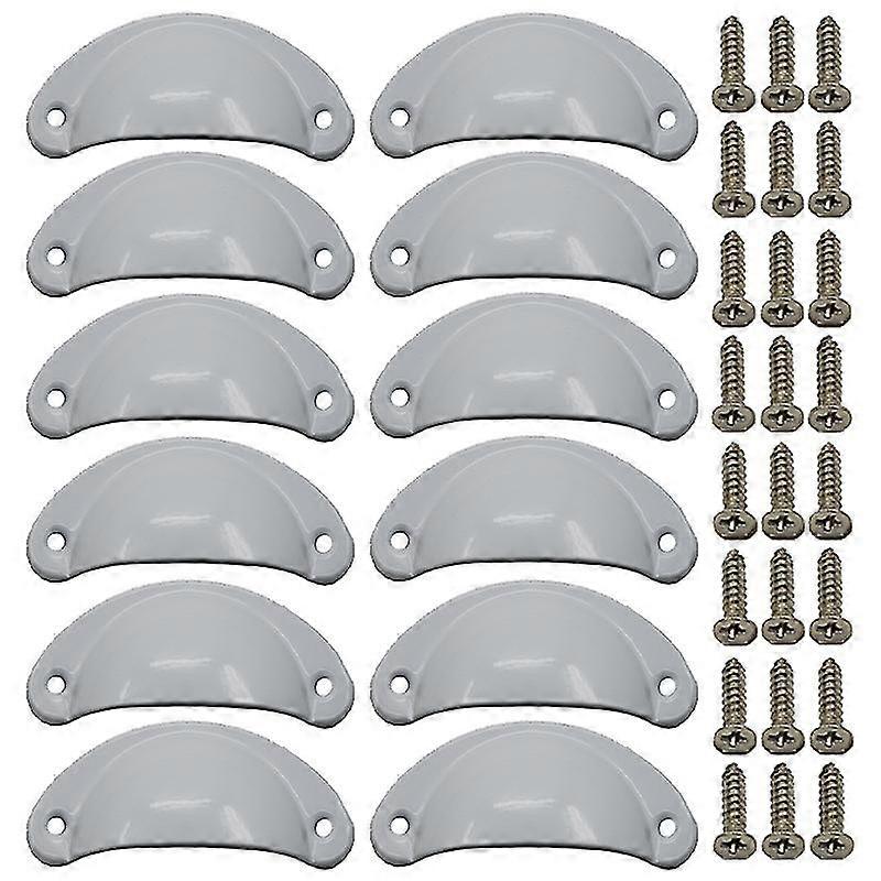 Cup Pull Shell Door Handles Half Moon Kitchen Cupboard Cabinet Door Drawer 12pcs