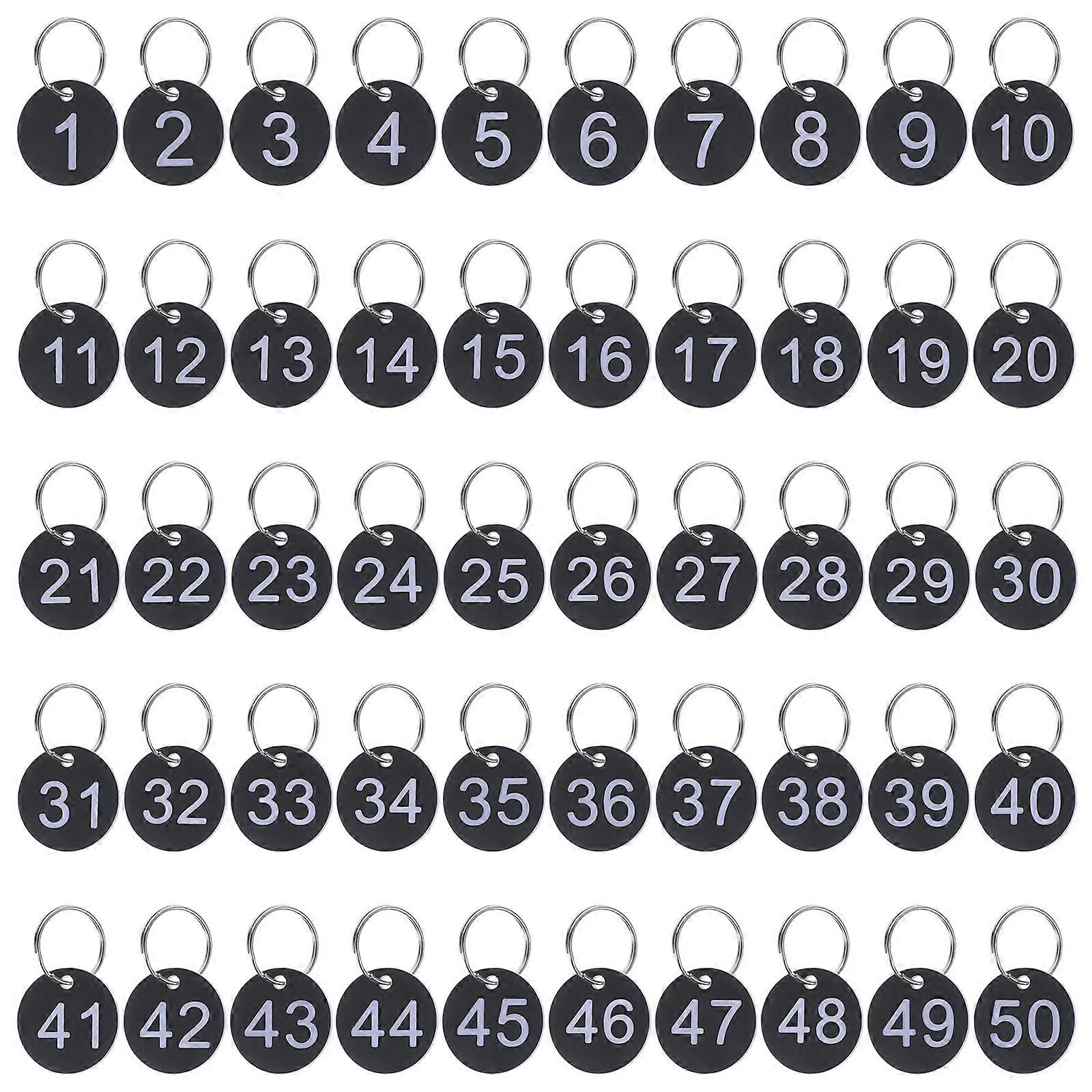 50 Sets Round Number Tags Acrylic Number Tags Portable Number Tags Hanging Number Tags with Rings