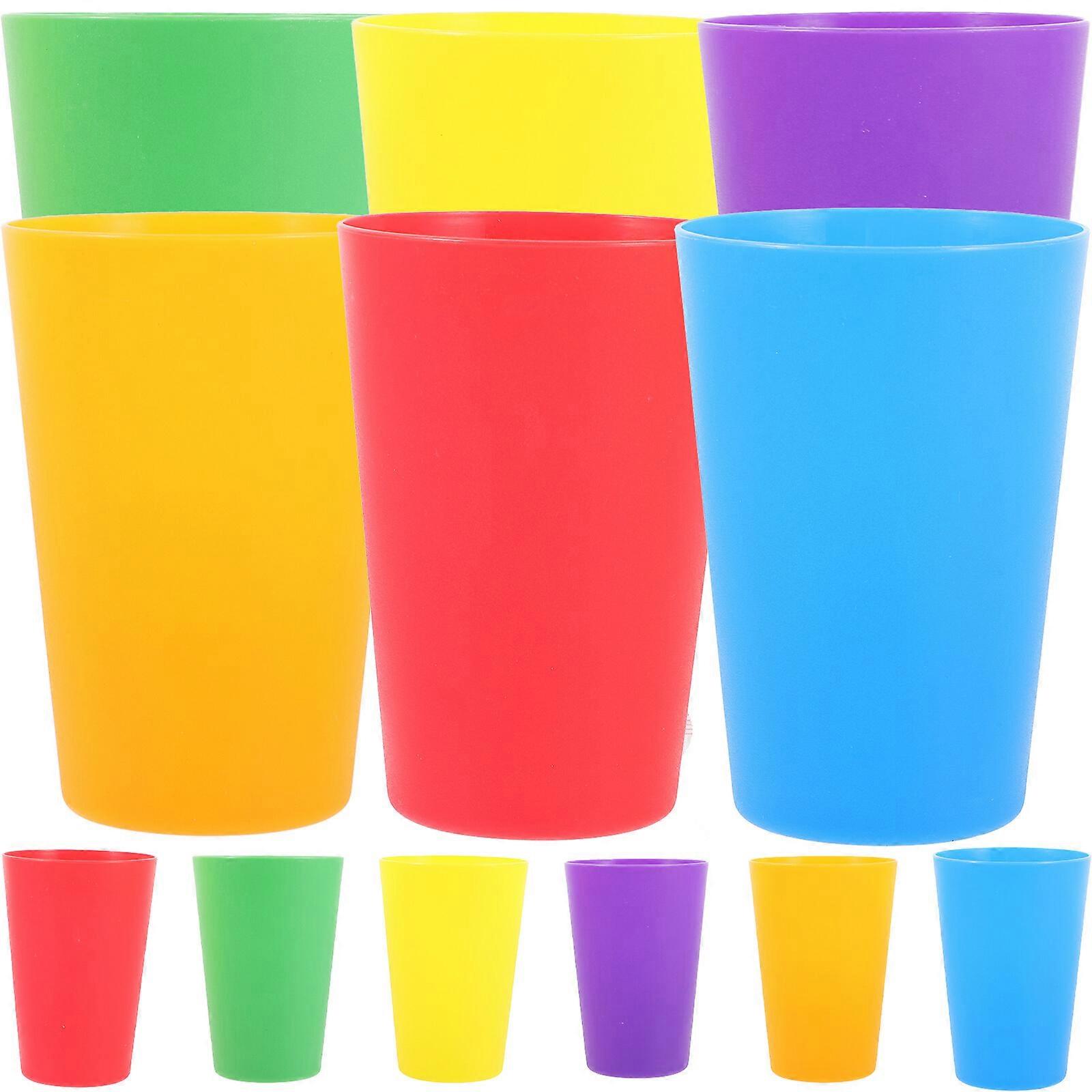 12pcs Plastic Solid Color Teeth Wash Cup Without Cover
