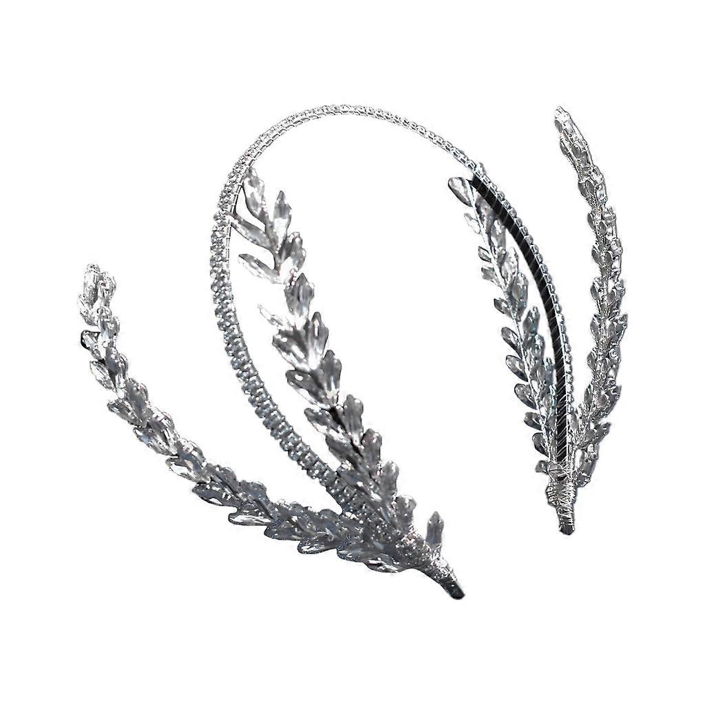 Exaggerated Stage Performance Rhinestones Headwear Leaves Bride Headband
