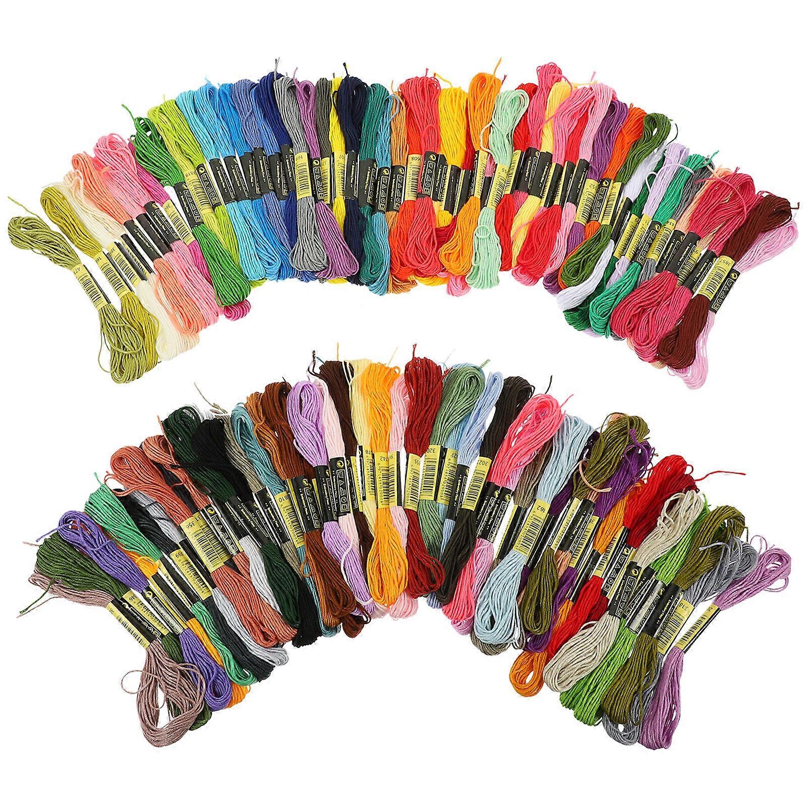 124Pcs Embroidery Threads Colored Cross Stitching Threads Cotton Threads DIY Sewing Threads