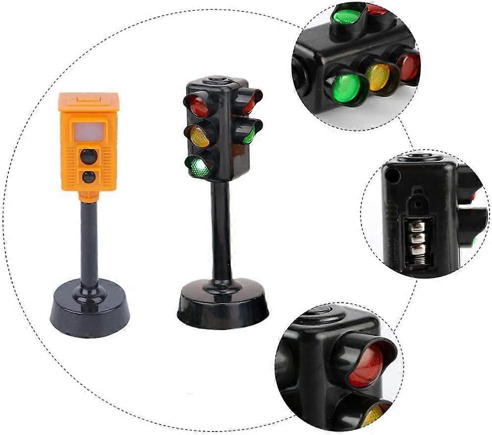 ERINGOGO Set 12 Modellini Semaforo Giocattolo – Con Luce Commutabile, In ABS, Per Educazione Stradale E Giochi Creativi, Nero E Colorato