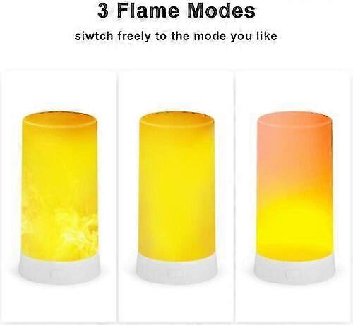 Fireplace Lights, Fire Flicker Night Light Usb Rechargeable Flame Table Lamp