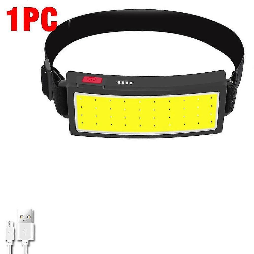 1-16pcs Headlamp Portable Mini Cob Led Headlight With Built-in Battery Flashlight Usb Rechargeable Head Lamp Hiking Torch