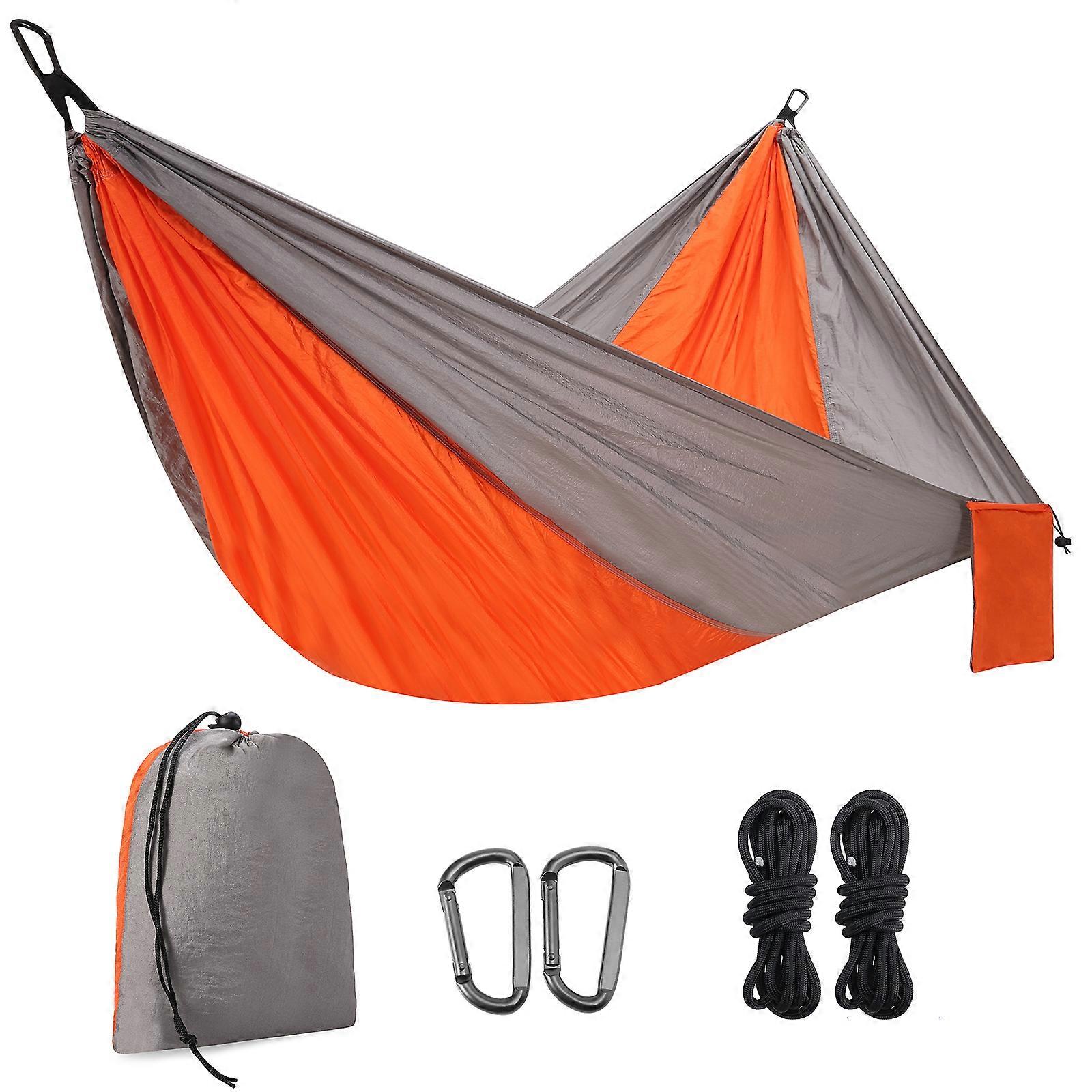 Ultra-light Double Camping Hammock with Tree Straps, Durable Nylon Parachute Fabric, Compact Size